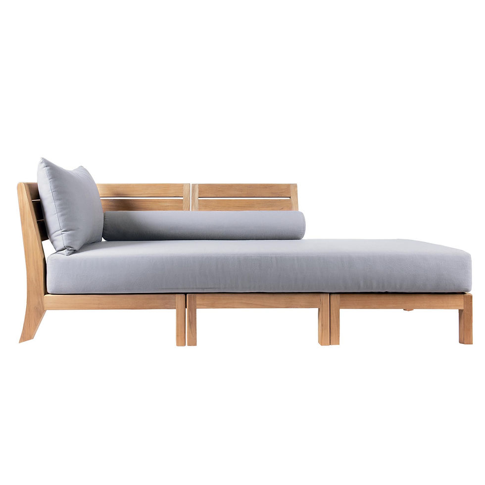 Miniaturbild: Tectona, Magnolia Outdoors, Outdoor Möbel, Lounge, Sofa, Modul, Recamiere, Holz, Teak, Wood, beige, sand, blau, grau