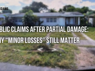 Public Claims After Partial Damage: Why “Minor Losses” Still Matter