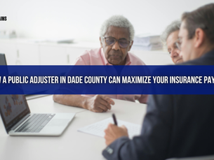 Public adjuster reviewing property damage documents with a homeowner.