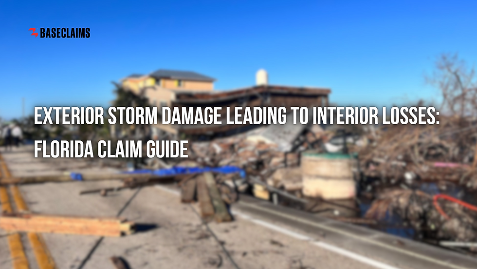 Exterior Storm Damage Leading to Interior Losses: Florida Claim Guide