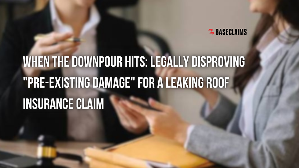 When the Downpour Hits: Legally Disproving "Pre-Existing Damage" for a Leaking Roof Insurance Claim