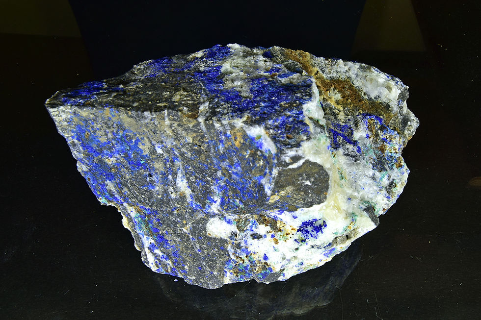 Thumbnail: Microcrystalline Azurite on limestone