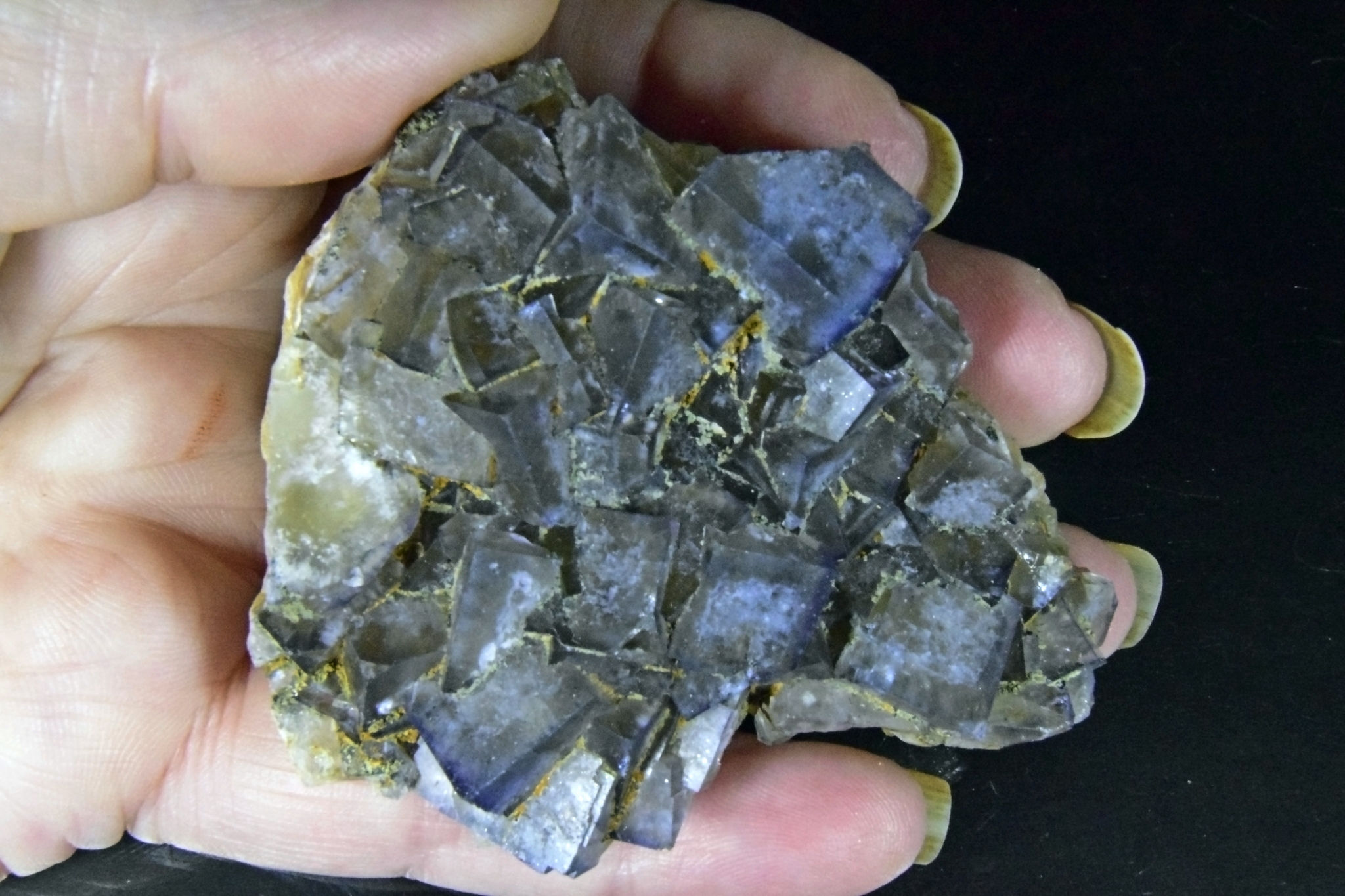 fluorite crystals on rock matrix