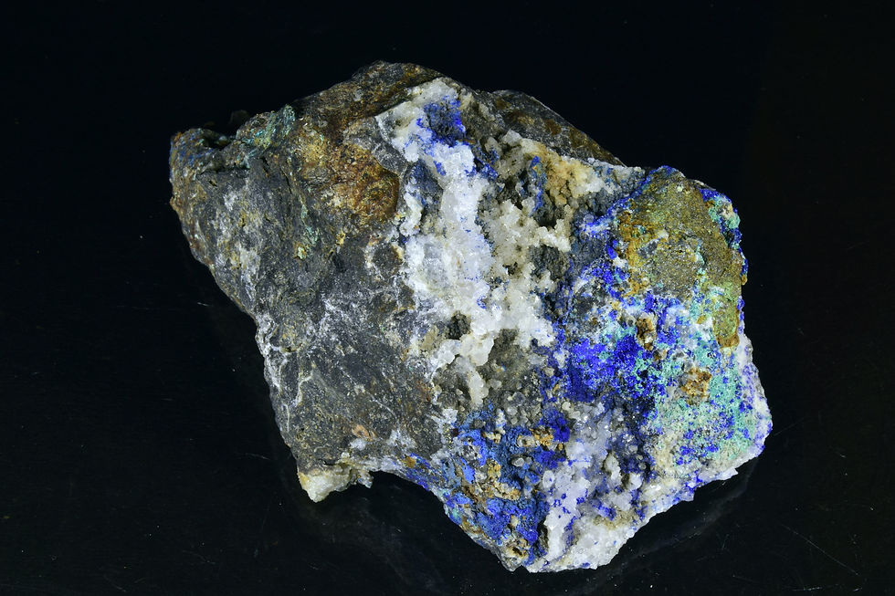 Thumbnail: Azurite, Malachite on quartz veining limestone