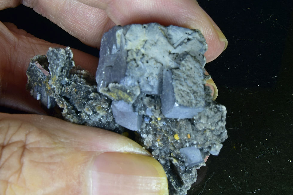 Galena crystals on rock matrix