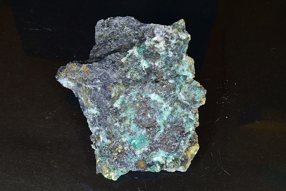 Thumbnail: Bornite and Brochantite on rock matrix