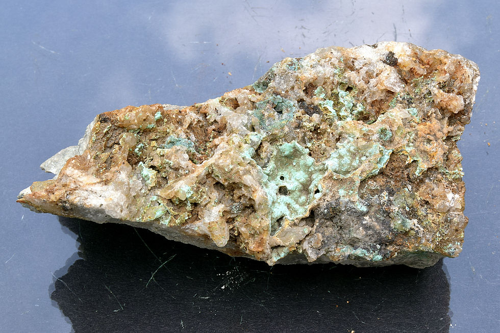 Aurichalcite on quartz
