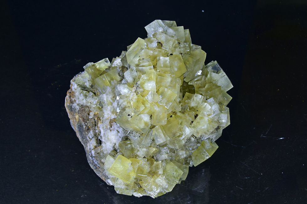 Thumbnail: Yellow Fluorite crystals