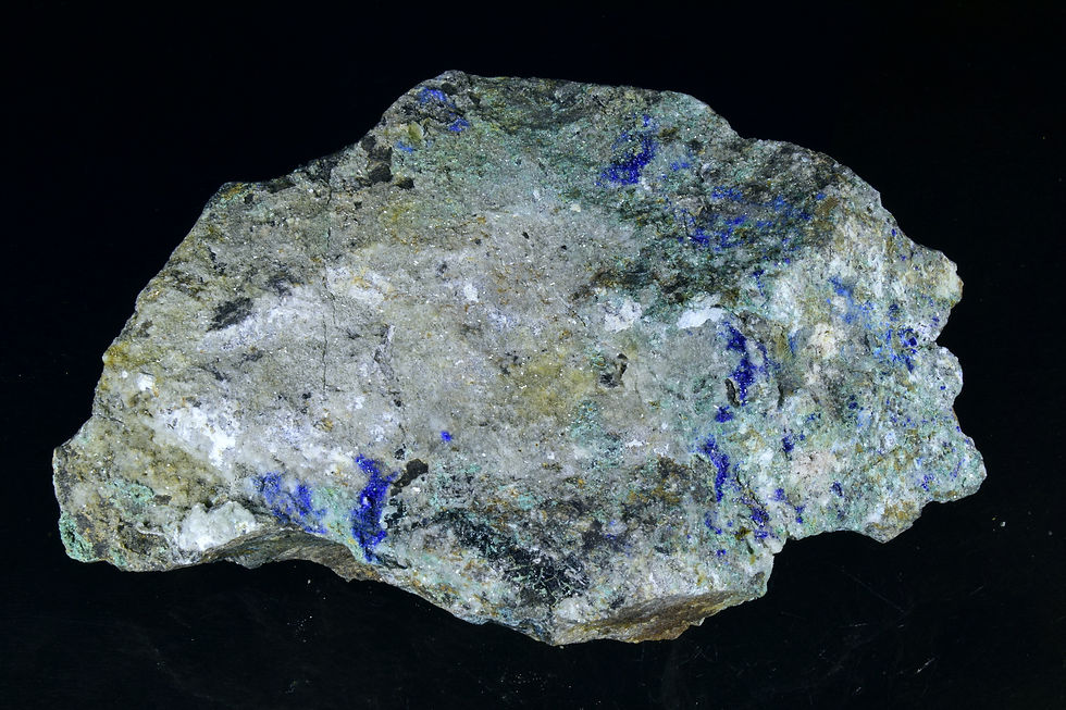 Thumbnail: Azurite and barite on gritstone