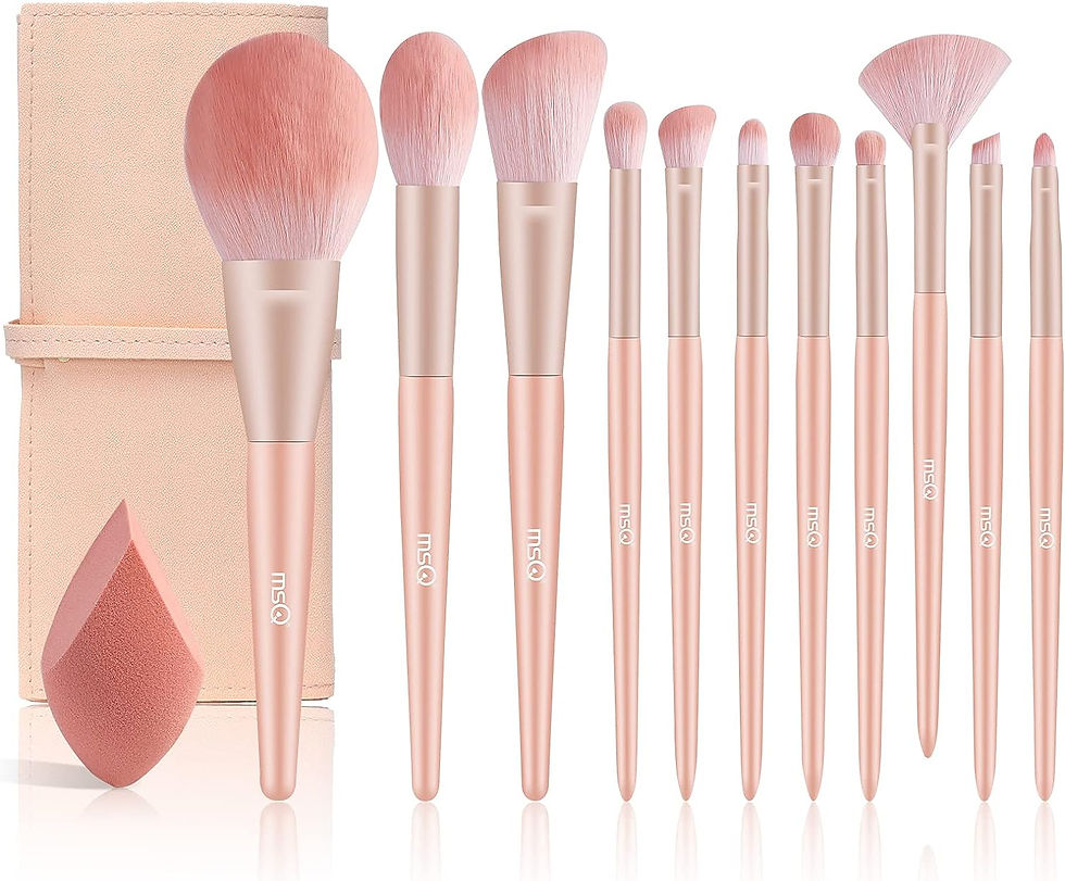 100セット メイクブラシ 11本セット 化粧ブラシ 用スポンジパフ付き (ピーチカラー)