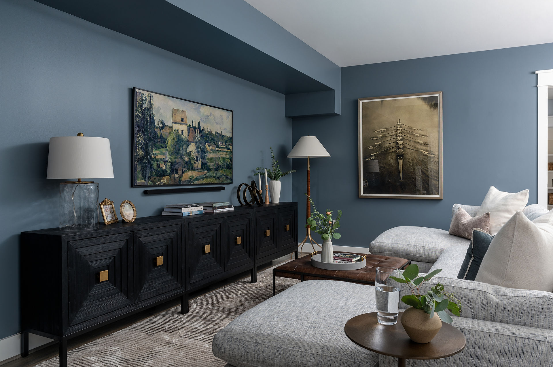 Moody living room design.