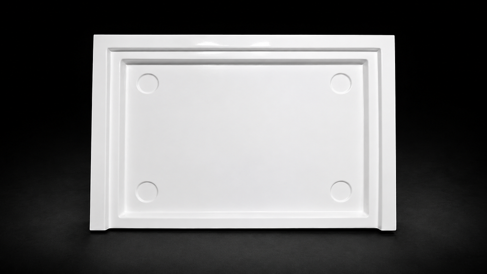 Thumbnail: GRP camper shower tray 1000x700x65mm with three-wall upstand for campervan and motorhome conversions