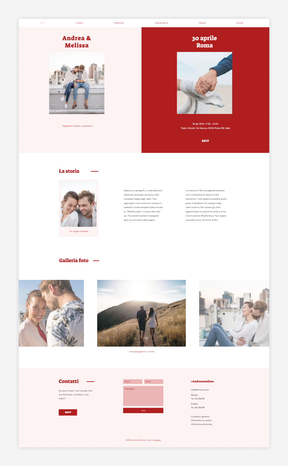 Template inviti matrimonio minimalista