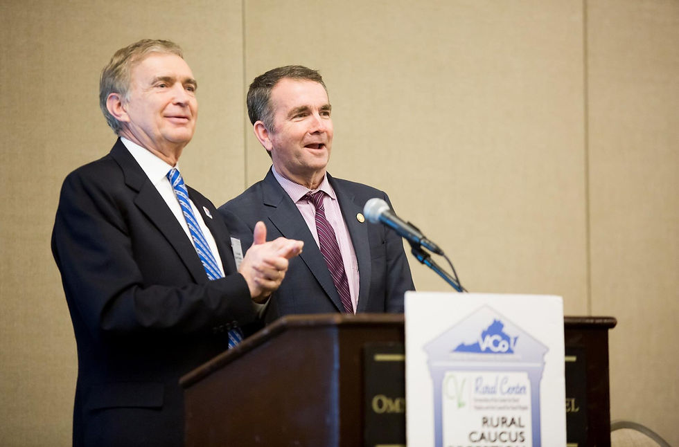 Sen. Emmett Hanger introduces Gov. Ralph Northam at the Rural Caucus Reception and Dinner