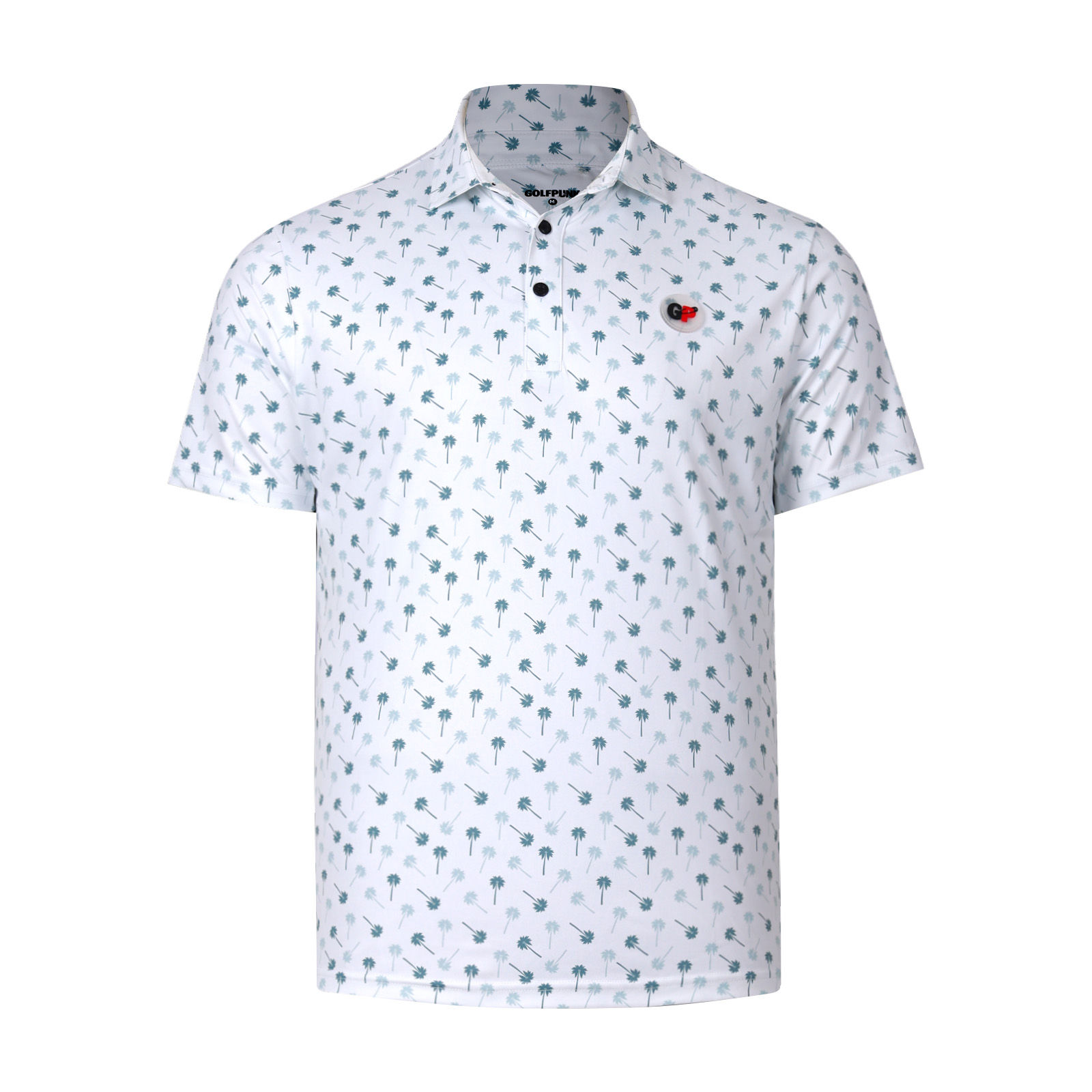 Palm Tree Classic Collar Polo White