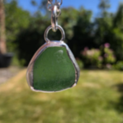 Sage Green sea glass necklace, KL Jewellery Designs