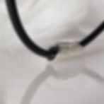Memorial ashes silver bead and black rubber necklace by KL jewellery designs
