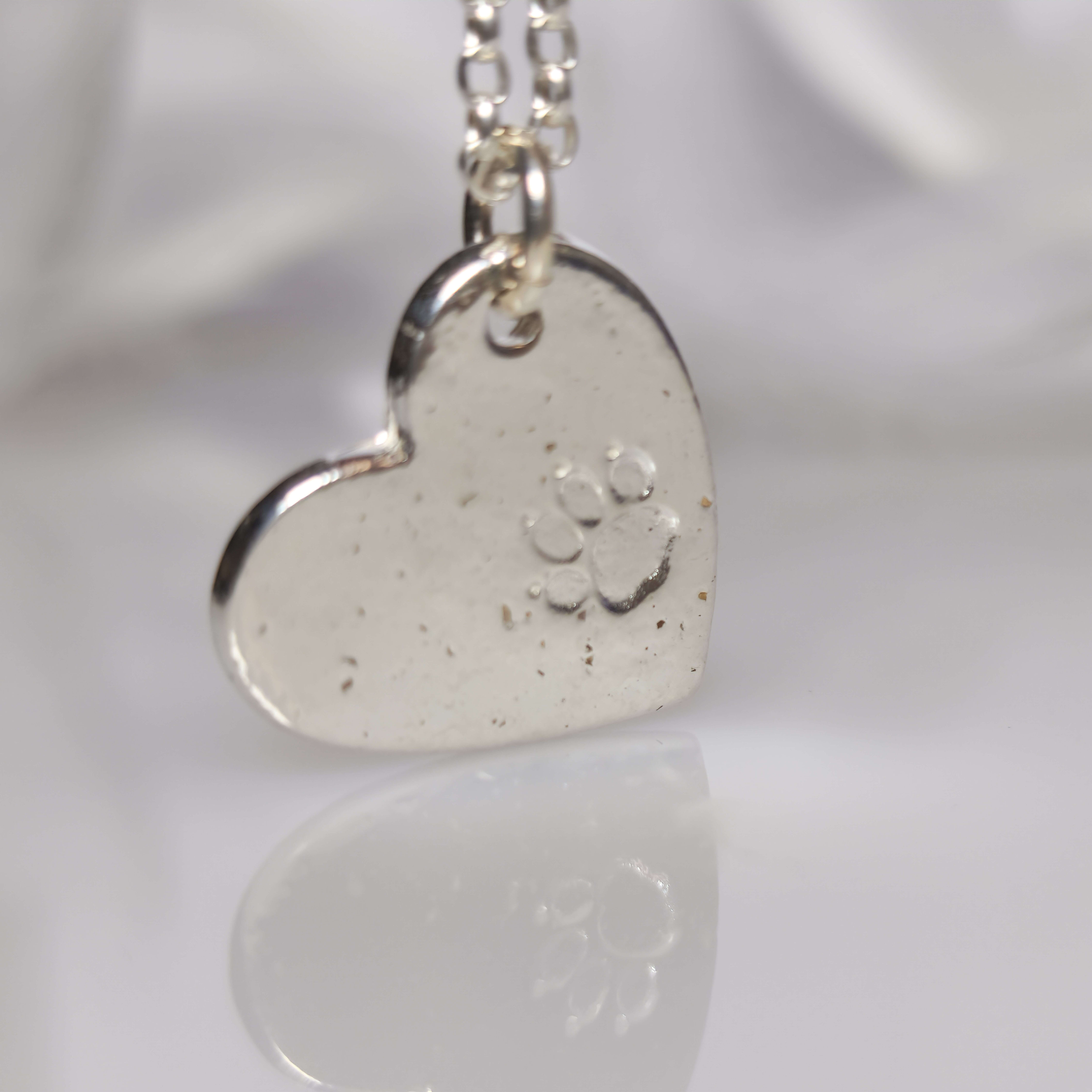 memorial ashes silver heart necklace by KL jewellery designs