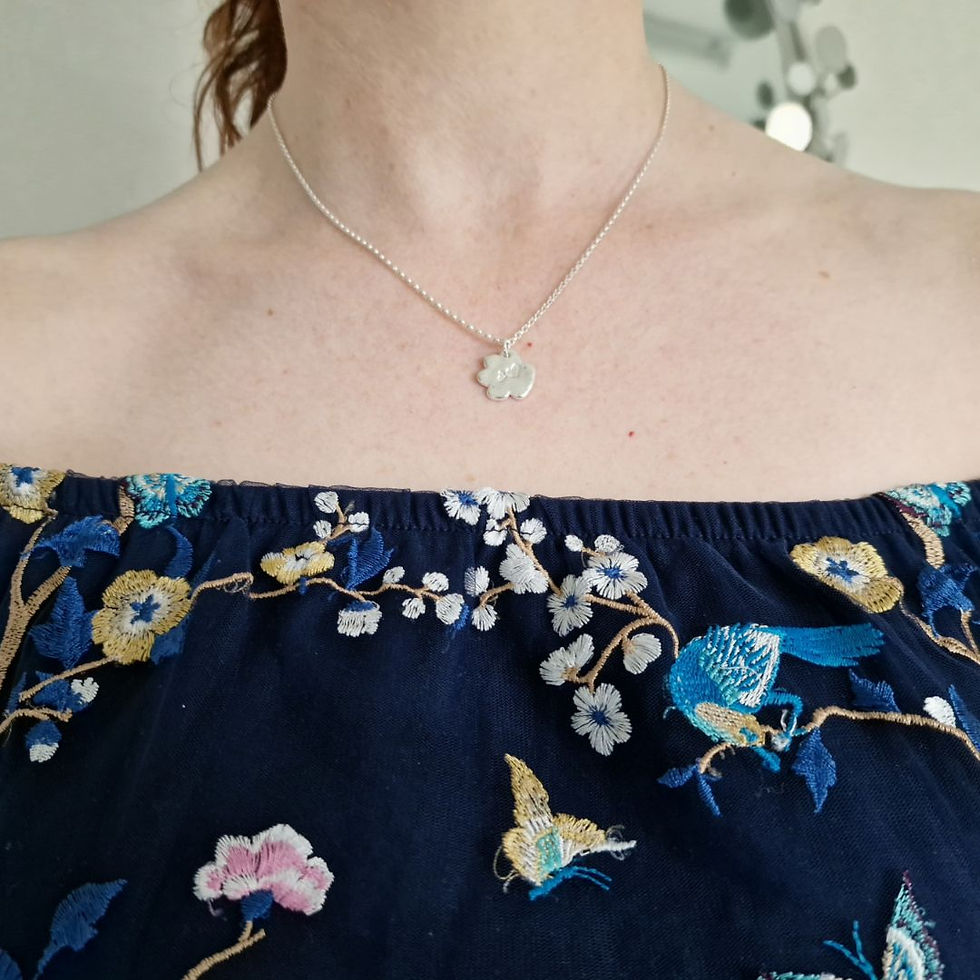 Thumbnail: memorial ashes silver pet paw print necklace by KL jewellery designs