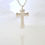 Thumbnail: Handmade Small Silver Curved Memorial Ashes Cross Necklace, KL Jewellery Designs