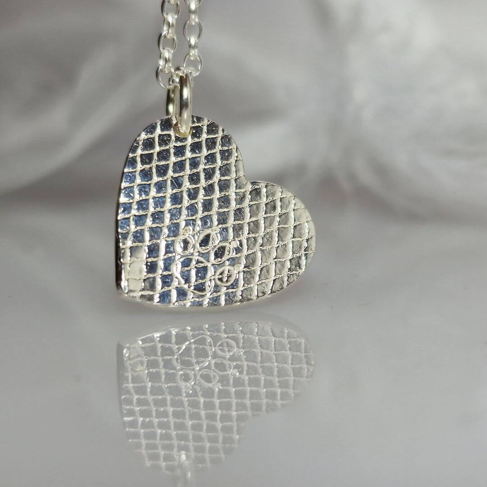 Thumbnail: memorial ashes silver heart with cross my heart paw necklace by KL jewellery designs