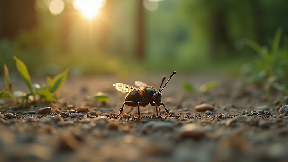 Eye-level view of a homemade insect trap