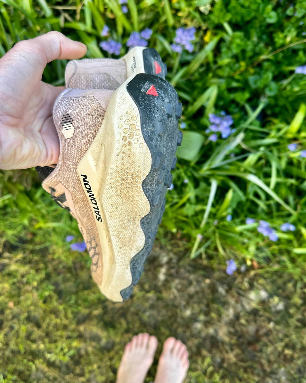 Salomon Ultra Glide 4 and feet post South Downs Way 50