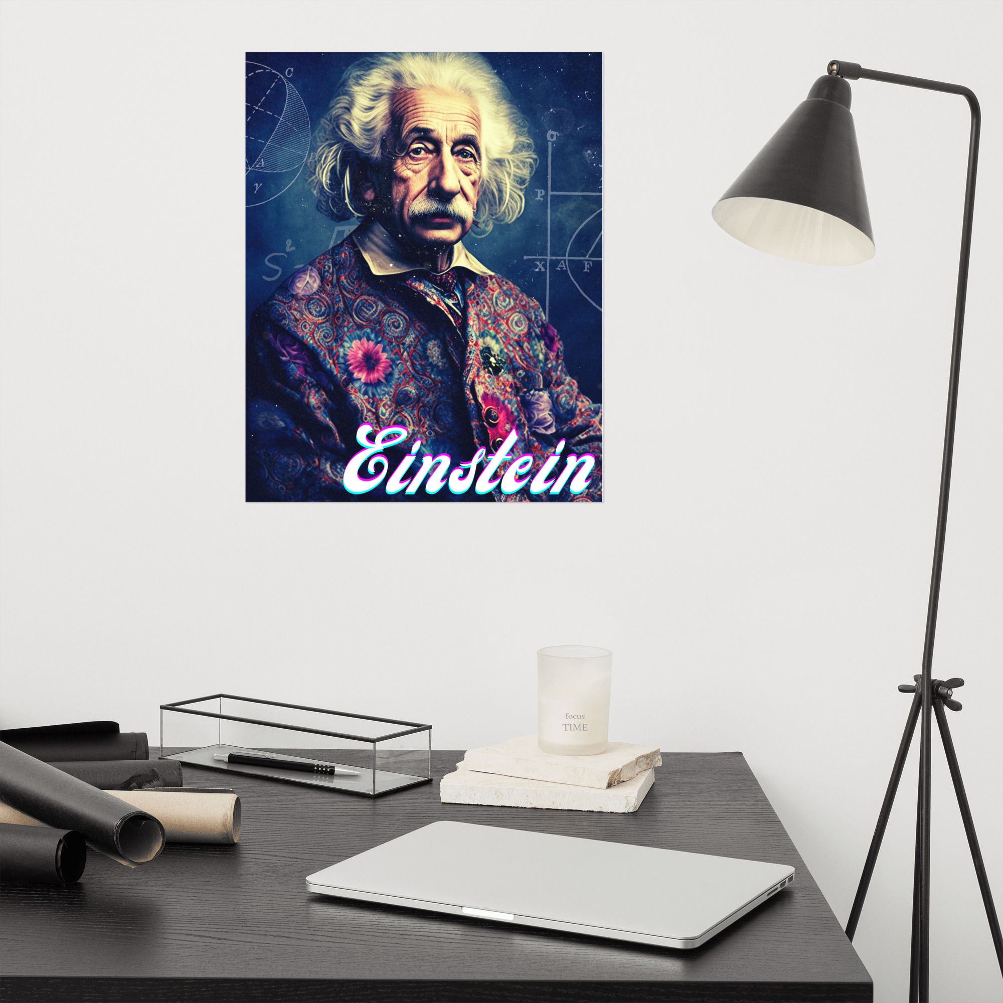 Psychedelic Einstein Poster
