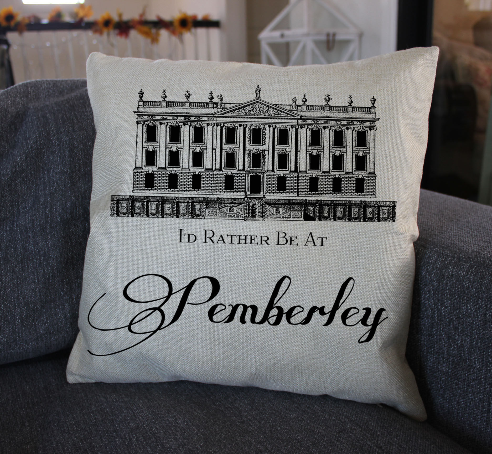 I'd Rather Be At Pemberley Throw Pillow