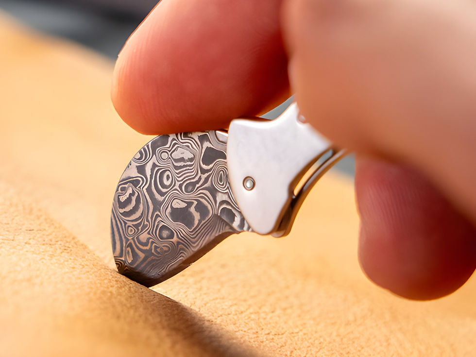 Thumbnail: STING: Damascus Steel & Titanium Micro Knife