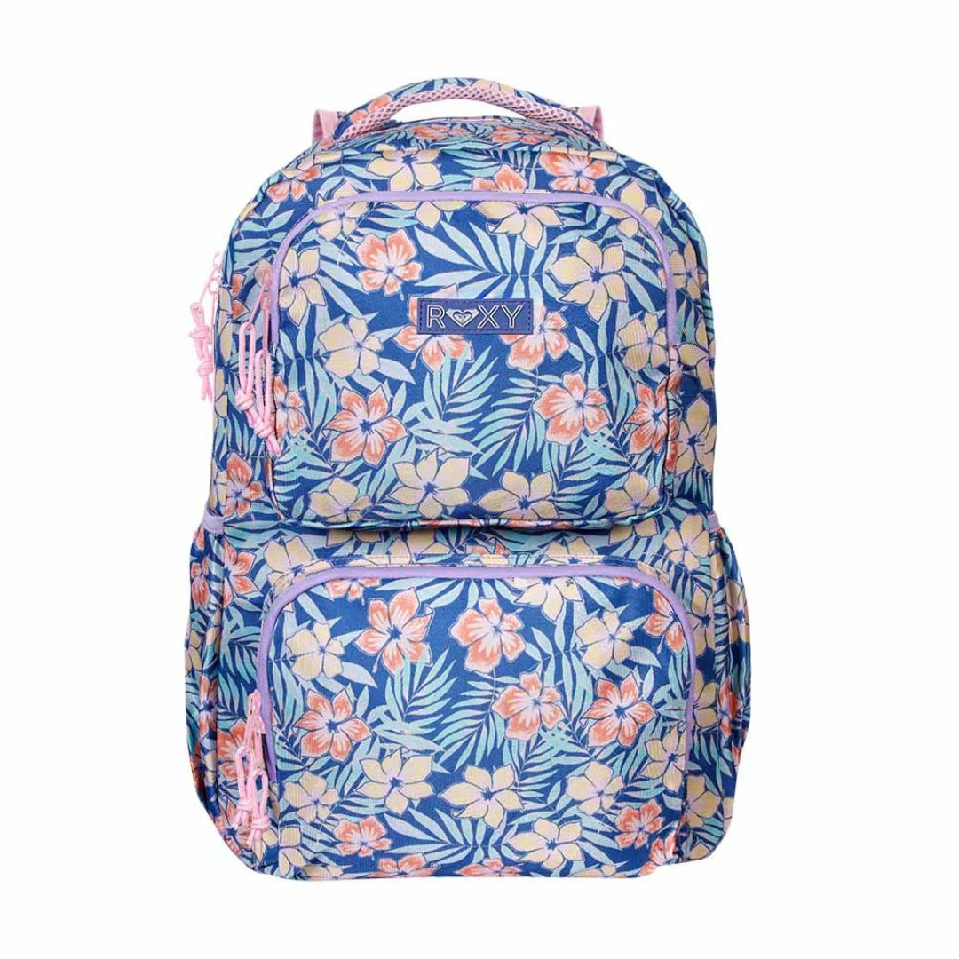 Mochila Esportiva Roxy Floral Dream Azul c/ Rosa