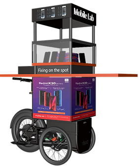 Green Speedy cargo bike - portable - mobile phone service lab point