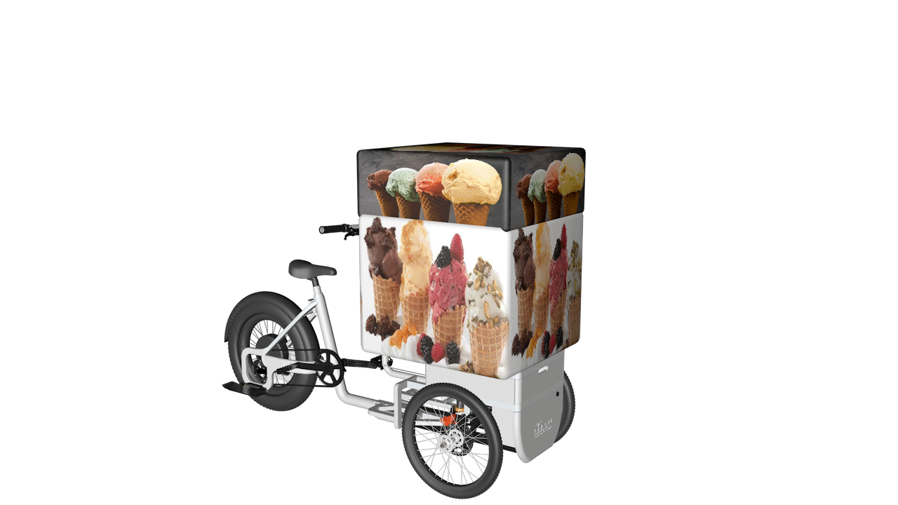 Green Speedy bakfiets - draagbaar ijsverkooppunt