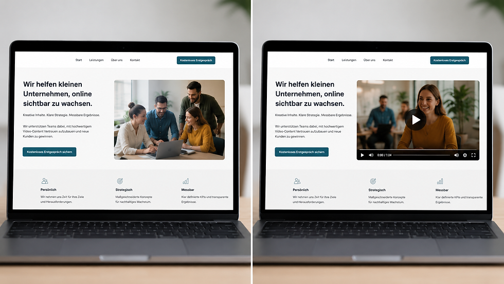 Conversion Video auf Landingpage: Vergleich mit und ohne Video-Element