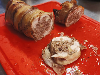 Coniglio in Porchetta (Rabbit wrapped in pork) 