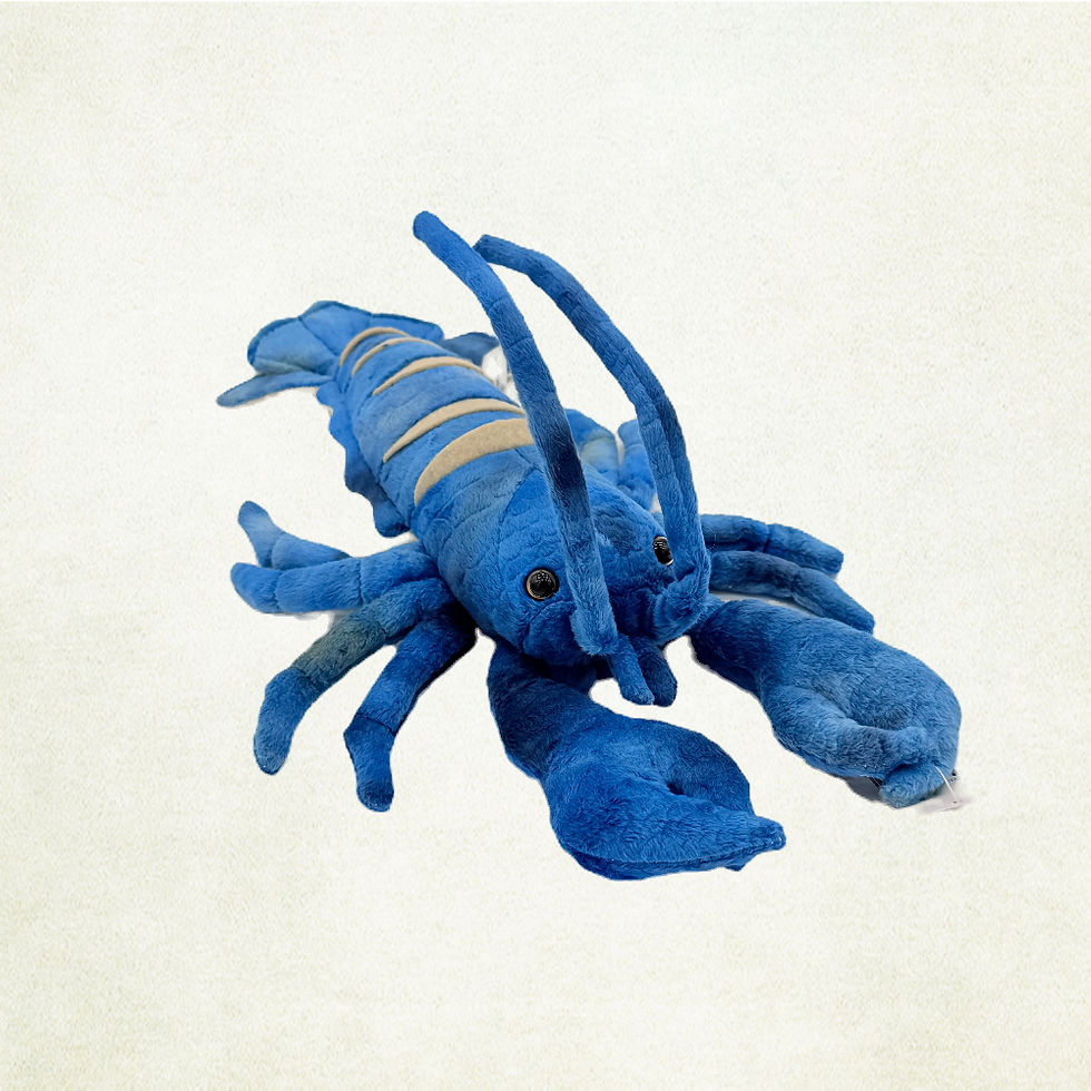 Luke the lobster plush toy by Huggable Toys