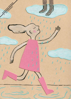 illustration of a girl dancing in the rain