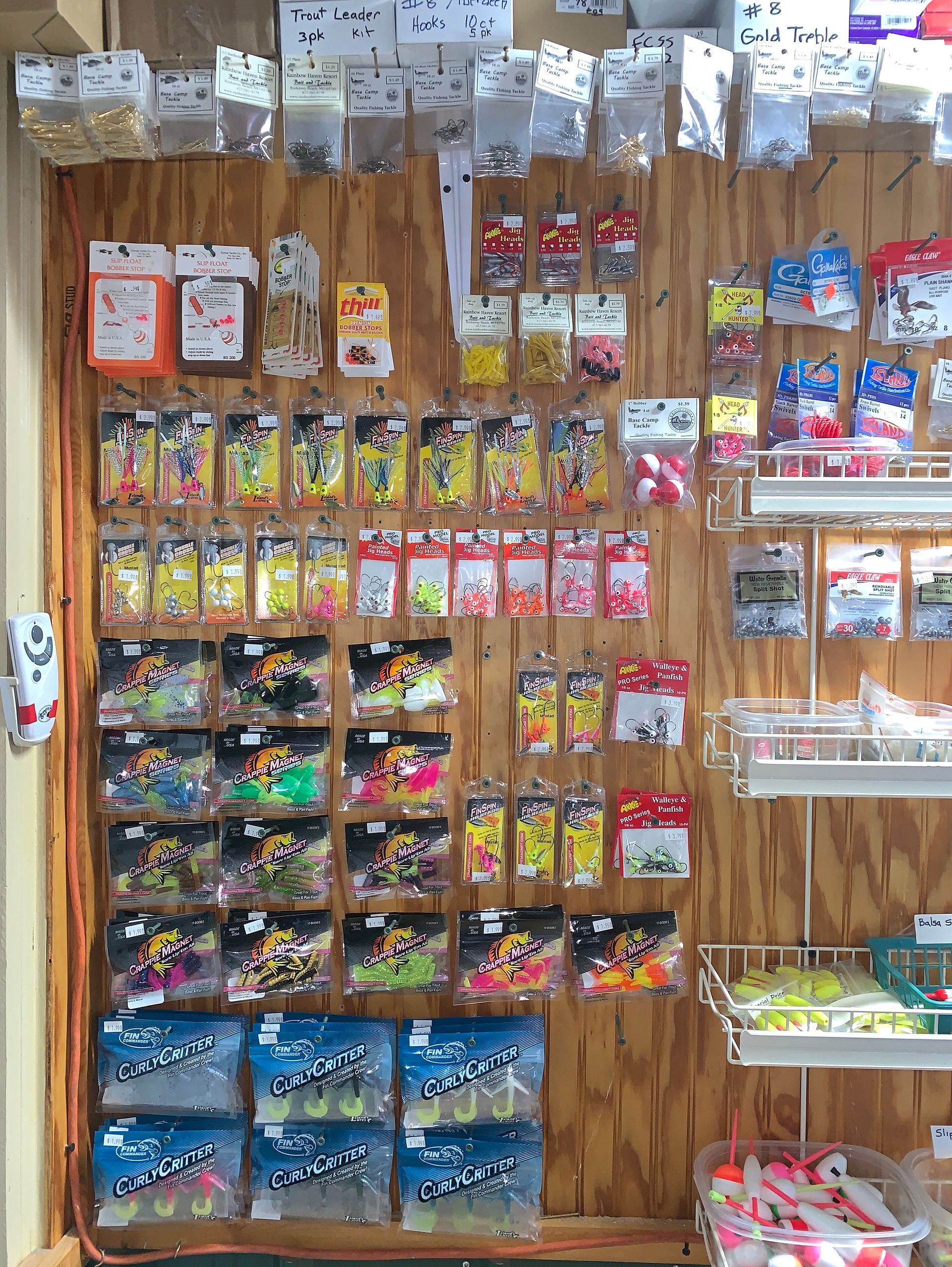different tackle selection at rainbow haven resort
