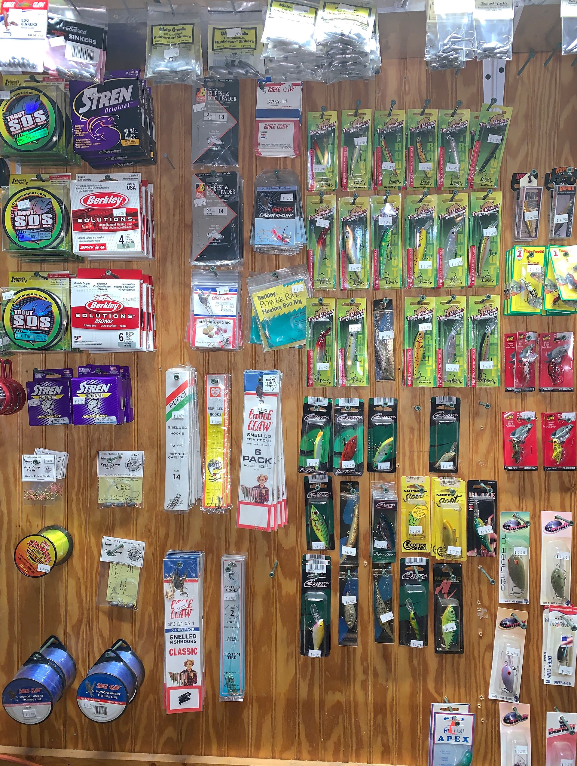 lures in tackle shop tackle shop at rainbow haven resort