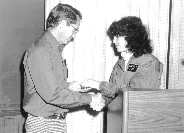Founder Francis Schwind with Astronaut Judy Resnick