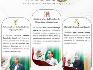 Resumen de la sesión ordinaria celebrada el pasado 06 de mayo del 2025: Reforma a la ley de igualdad entre hombres y mujeres. Adicion a la ley de Derechos de Niñas, Niños y Adolescentes*