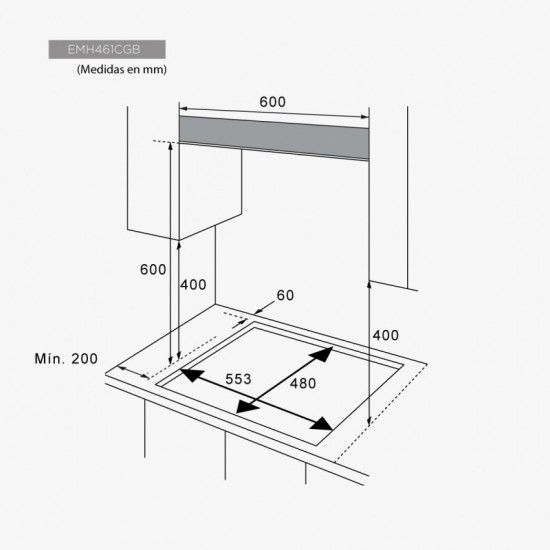 Miniatura: Encimera.EAS ELECTRIC de Gas 60 cm 4 fuegos