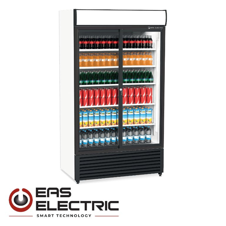 EXPOSITOR REF. VERT. 2 PUERTAS CORREDERAS 215X120X73CM 1092L 5 ESTANTES Ref. EMR
