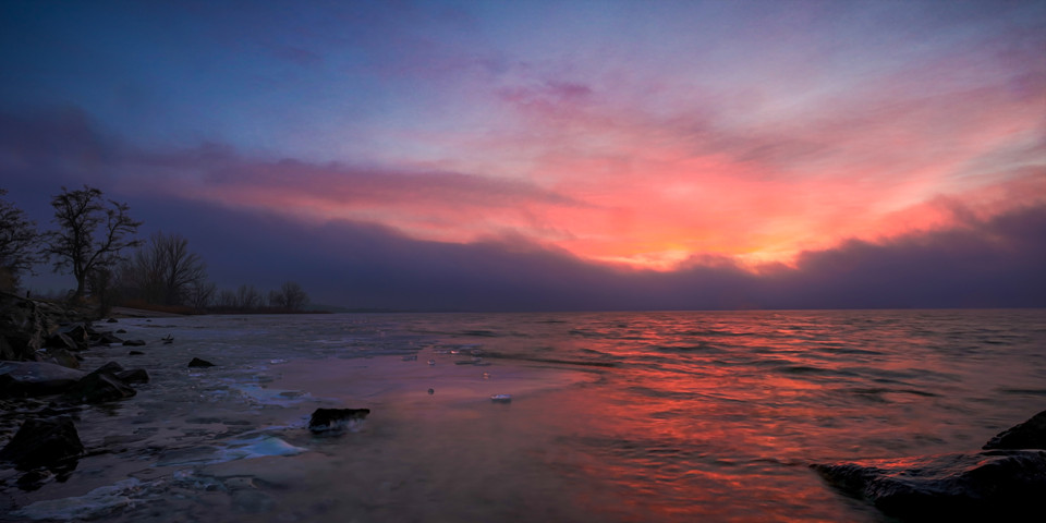 Waterscape, Blue, Orange, Yellow, Sky, Water, Lake Lowell, Nampa, Canyon County, Idaho