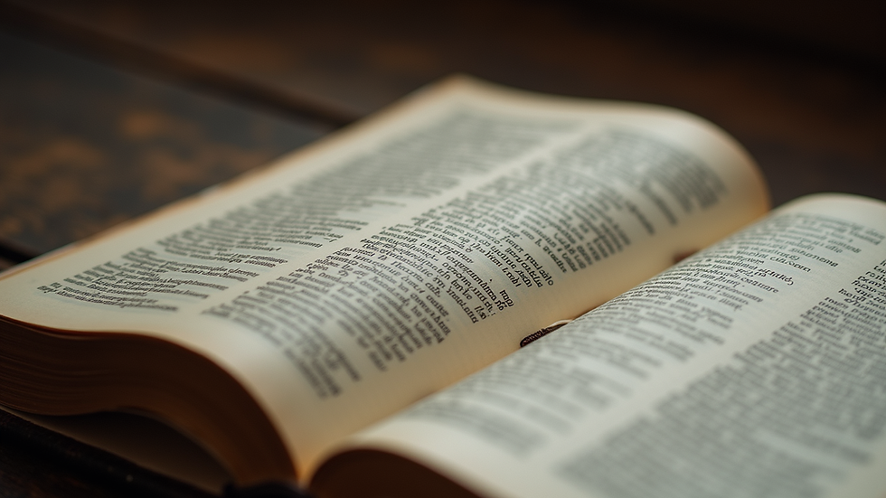 Blick auf eine alte Bibel mit hebräischen und deutschen Texten