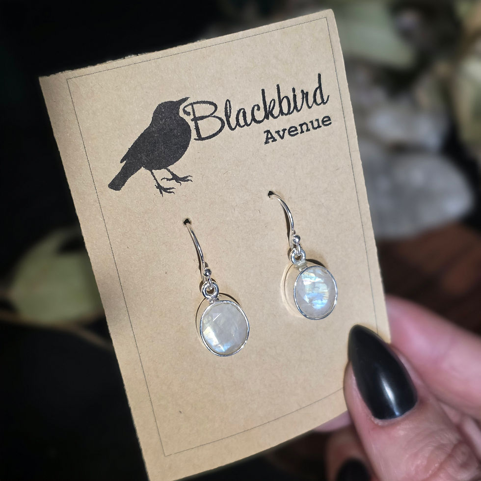 Thumbnail: Rainbow Moonstone Faceted Earrings Sterling Silver