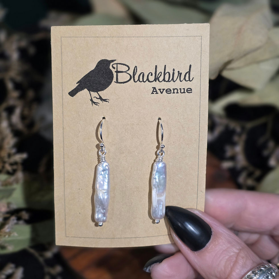 Thumbnail: Freshwater Pearl Sterling Silver Earrings (c)