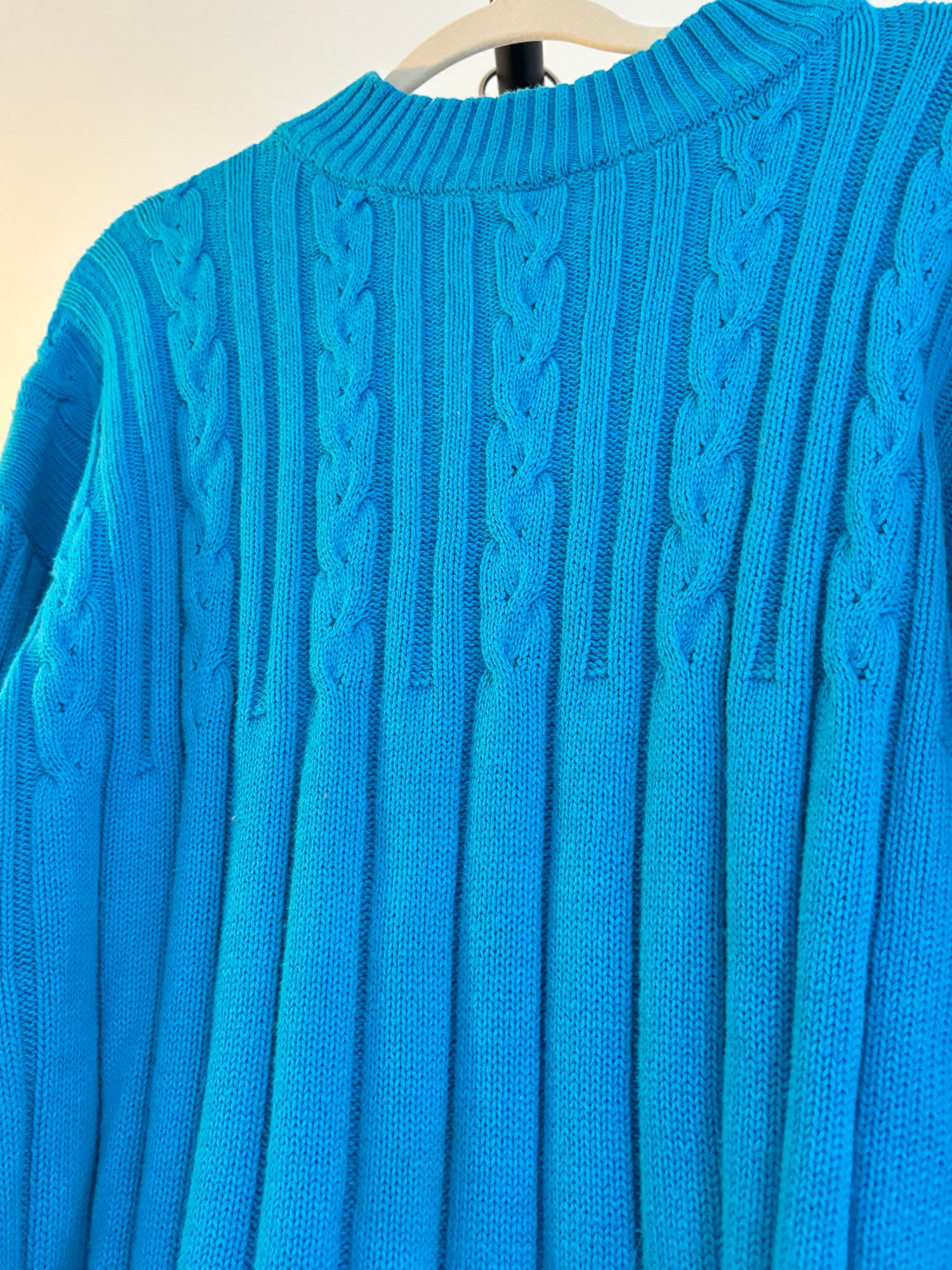 Bright Blue Fisherman's Sweater