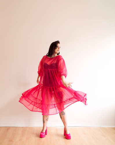 Cool Party Sheer Dress | NORA DE MARIAFFI