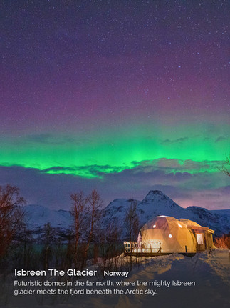 Nordig lights / aurora over Isbreen the glacier, Norway